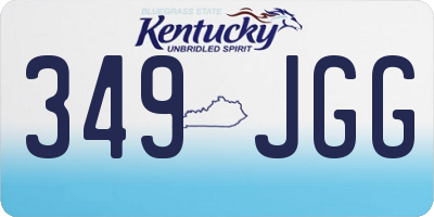KY license plate 349JGG