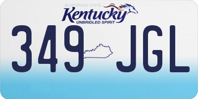 KY license plate 349JGL