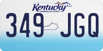 KY license plate 349JGQ