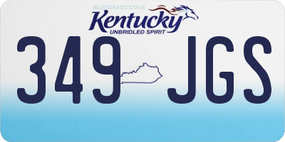 KY license plate 349JGS