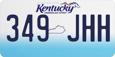 KY license plate 349JHH