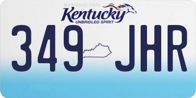 KY license plate 349JHR