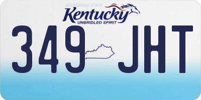 KY license plate 349JHT
