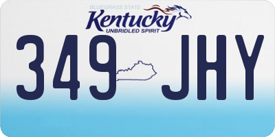 KY license plate 349JHY