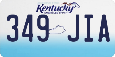 KY license plate 349JIA