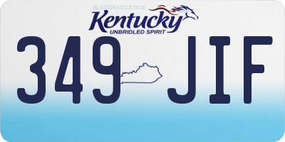 KY license plate 349JIF