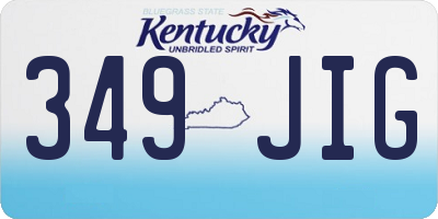KY license plate 349JIG