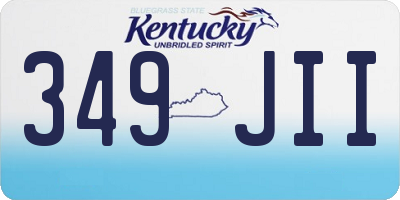 KY license plate 349JII