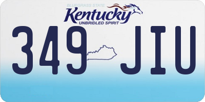 KY license plate 349JIU