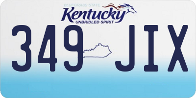 KY license plate 349JIX