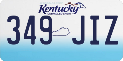 KY license plate 349JIZ