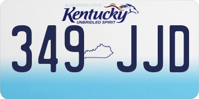 KY license plate 349JJD