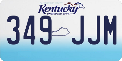 KY license plate 349JJM