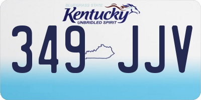 KY license plate 349JJV