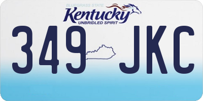 KY license plate 349JKC