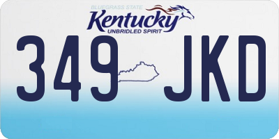 KY license plate 349JKD