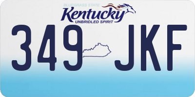 KY license plate 349JKF