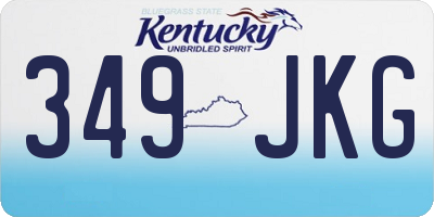 KY license plate 349JKG