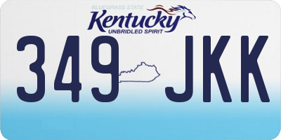 KY license plate 349JKK