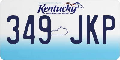 KY license plate 349JKP