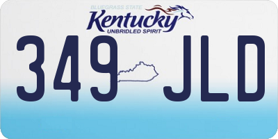 KY license plate 349JLD
