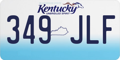 KY license plate 349JLF