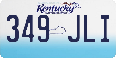 KY license plate 349JLI