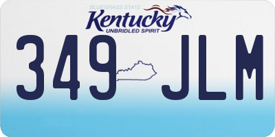 KY license plate 349JLM