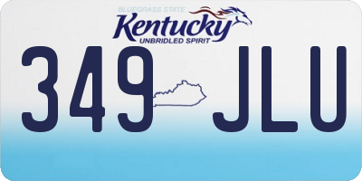 KY license plate 349JLU
