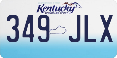 KY license plate 349JLX