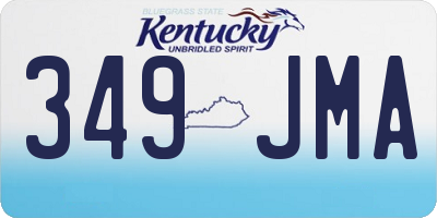 KY license plate 349JMA