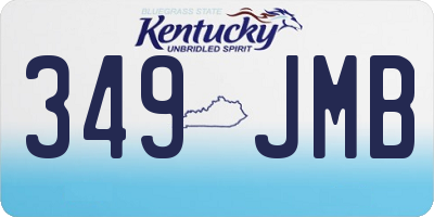 KY license plate 349JMB