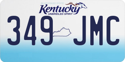 KY license plate 349JMC