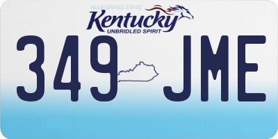 KY license plate 349JME