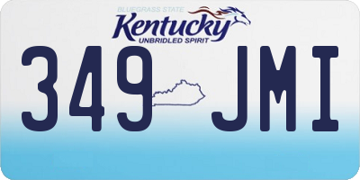 KY license plate 349JMI
