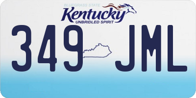 KY license plate 349JML