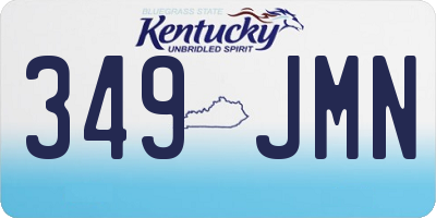 KY license plate 349JMN