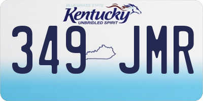 KY license plate 349JMR