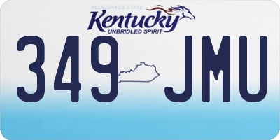 KY license plate 349JMU