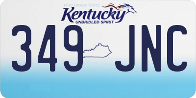 KY license plate 349JNC