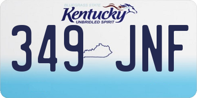 KY license plate 349JNF