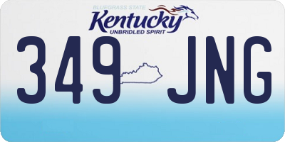 KY license plate 349JNG