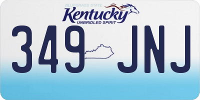 KY license plate 349JNJ