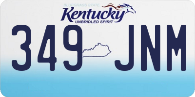 KY license plate 349JNM