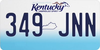 KY license plate 349JNN