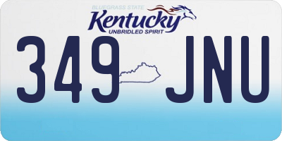 KY license plate 349JNU