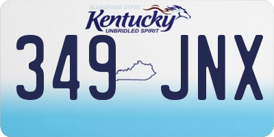 KY license plate 349JNX