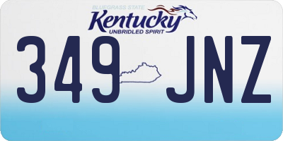 KY license plate 349JNZ