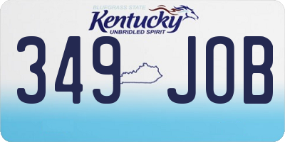 KY license plate 349JOB