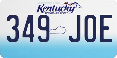 KY license plate 349JOE
